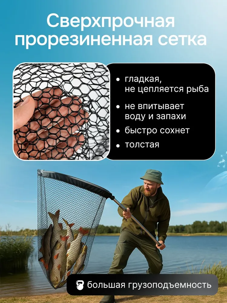 Подсак рыболовный большой складной, вариант, фото 3