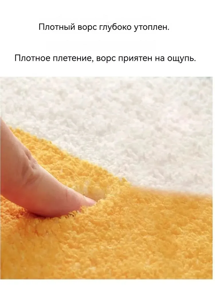 Коврик прикроватный 80x180 см однотонный серый, белый, 80x180 см, фото 3