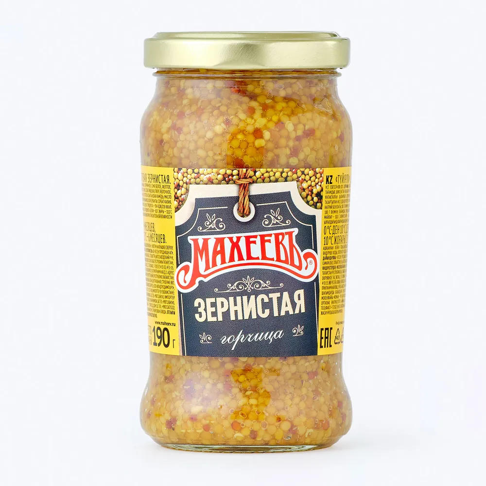 Горчица Махеевъ Зернистая, 190 г, 190 г