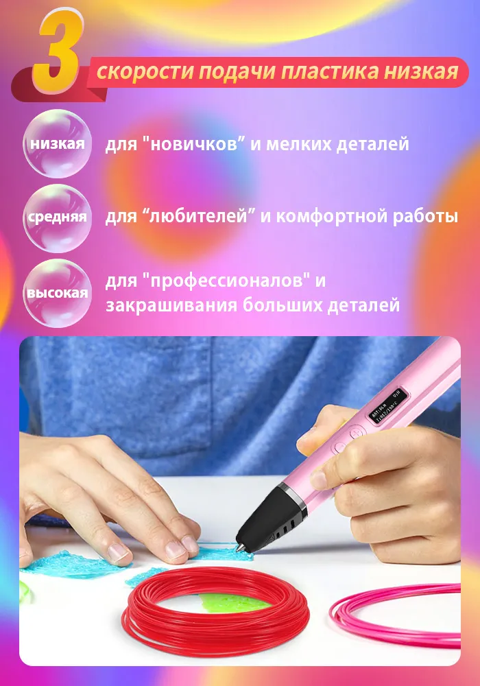 3D ручка Xdovet с набором пластика и трафаретами, Профессиональная для дизайна, вариант, фото 5