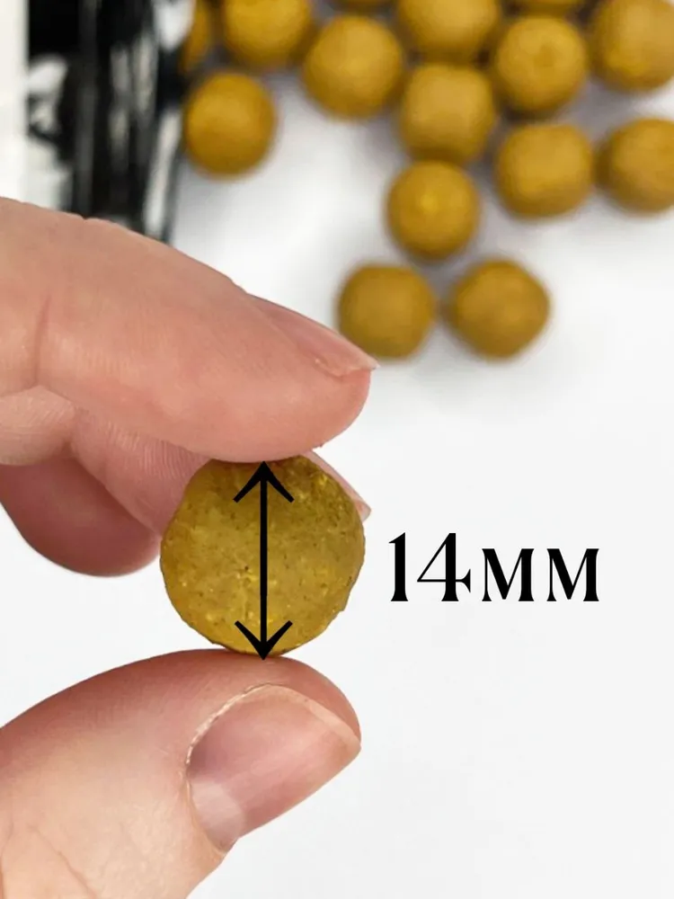 Бойлы пылящие НА КАРПА 100гр. (lock пакет) d-14мм "Кукуруза", 100 г, фото 3