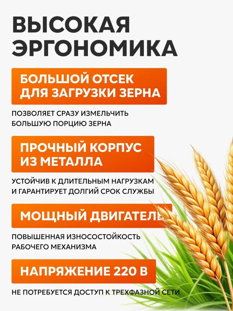 Зернодробилка с асинхронным двигателем ЗД-2500С, кормоизмельчитель, дробилка зерна, вариант, фото 2
