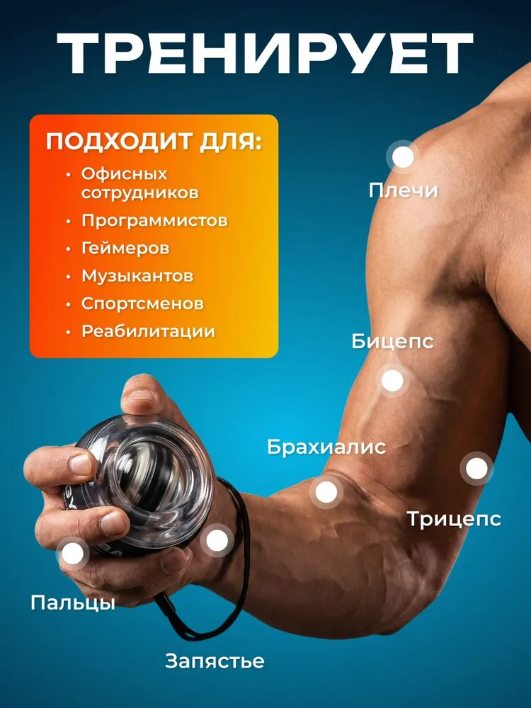 Эспандер кистевой гироскопический, гиробол, вариант, фото 4