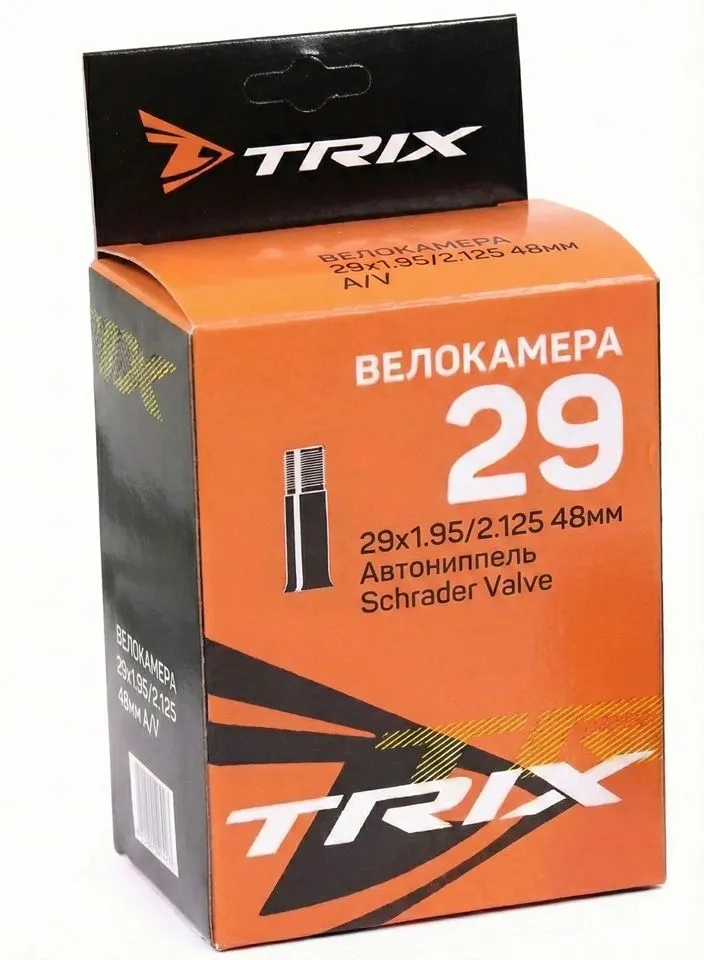 Велокамера 29 TRIX 29х1.75 / 2.125 48 мм AV камера велосипедная, 29x1.75, фото 2