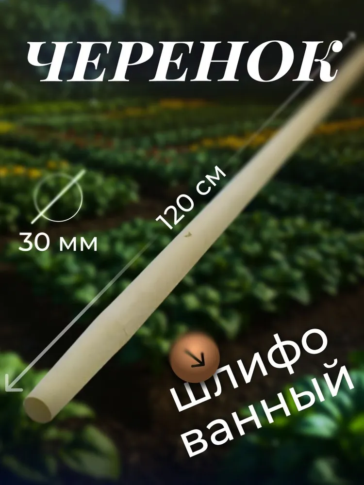 Черенок D-30 шлифованный, длина 120 см., вариант