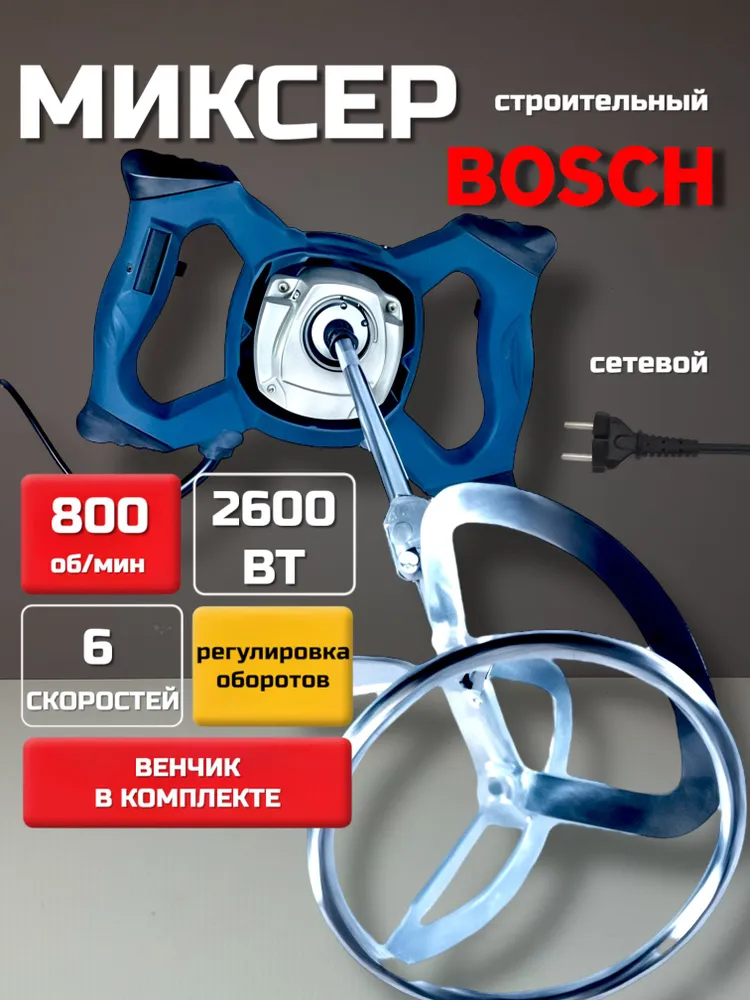 Миксер строительный электрический с венчиком, вариант