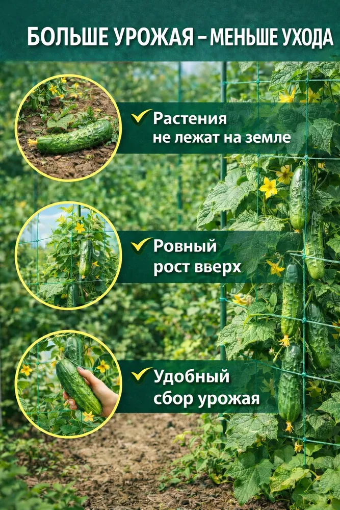 Сетка шпалерная для огурцов 2х5м, 2x5 м, фото 5