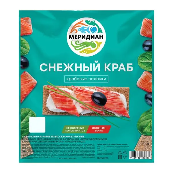 Крабовые палочки Меридиан Снежный краб 200г, 200 г