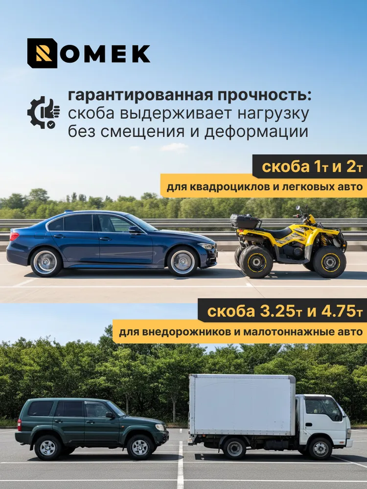 Скоба такелажная, шакл буксировочный / 2 тонны, вариант, фото 4