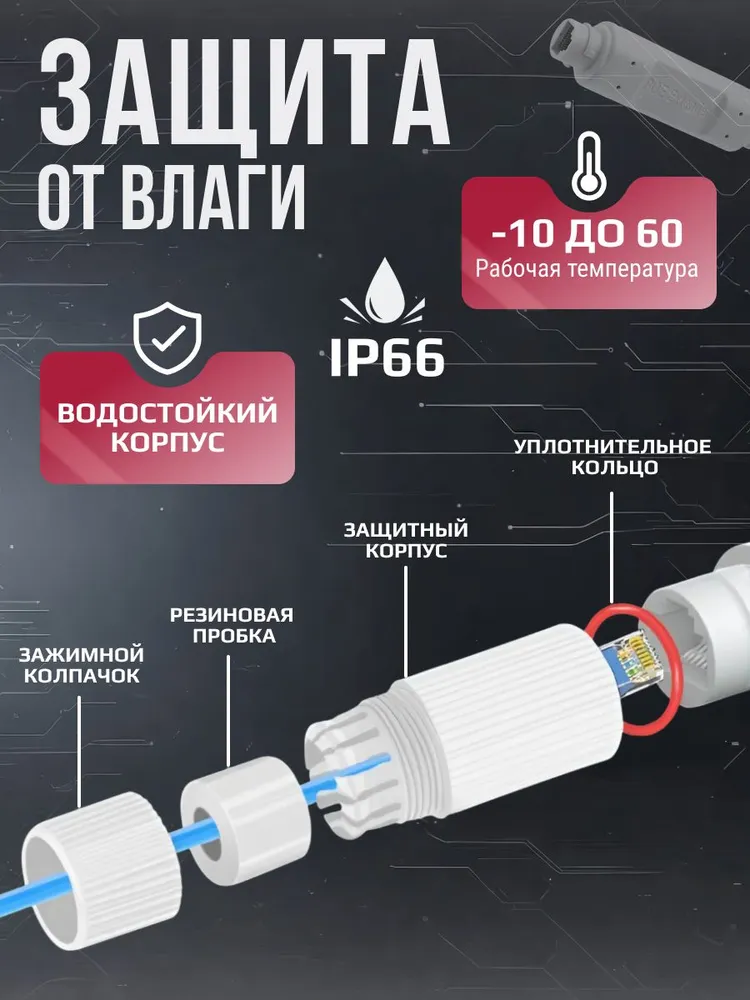 PoE-удлинитель Prolextech, PoE extender 10/100 Мбит/с, герметичный, уличный, для IP-камер и точек доступа, вариант, фото 3