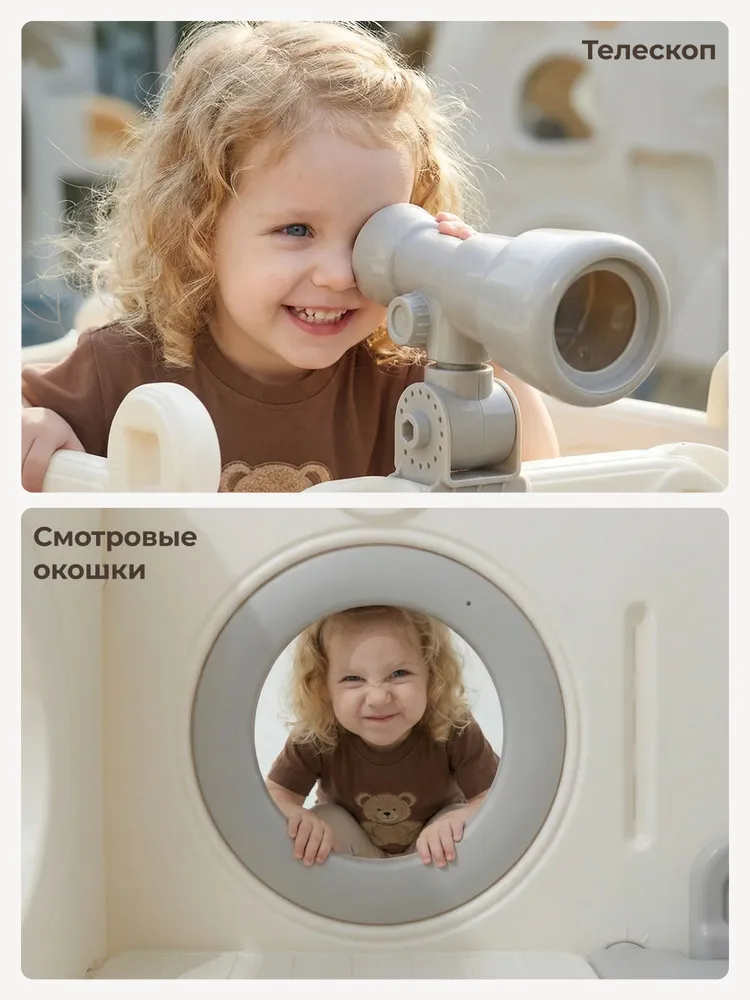 Детский игровой комплекс с горкой UNIX Kids Super Bus / Супер автобус серый для дачи, дома и улицы, игровая площадка для детей и малышей, серый, фото 6