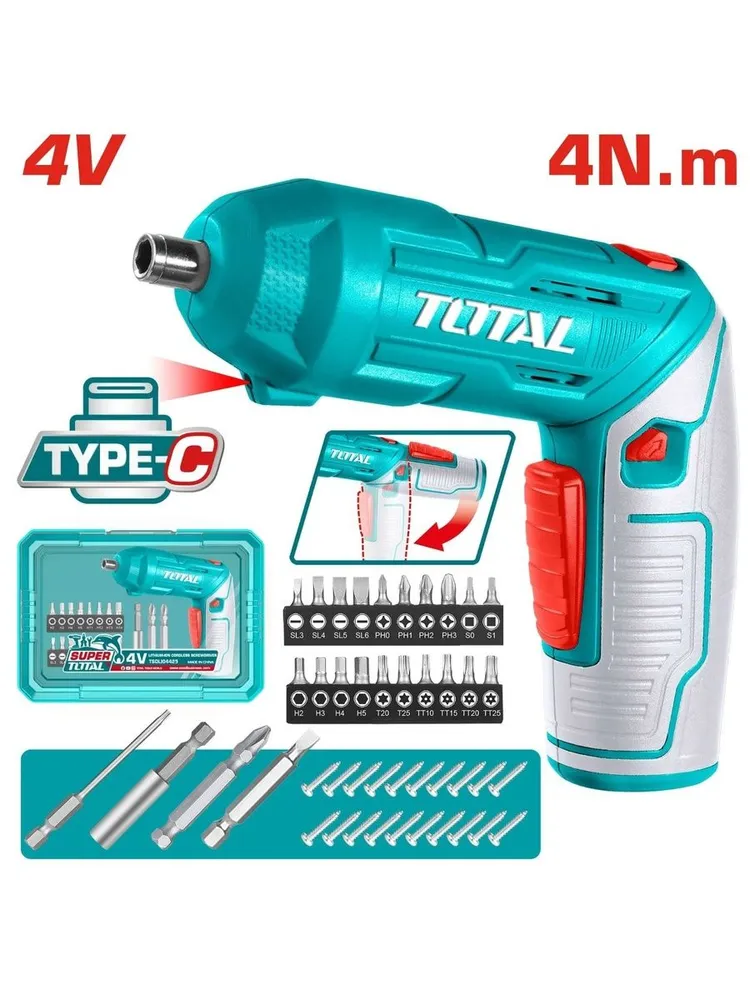 Отвертка аккумуляторная TOTAL TSDLI04425, вариант