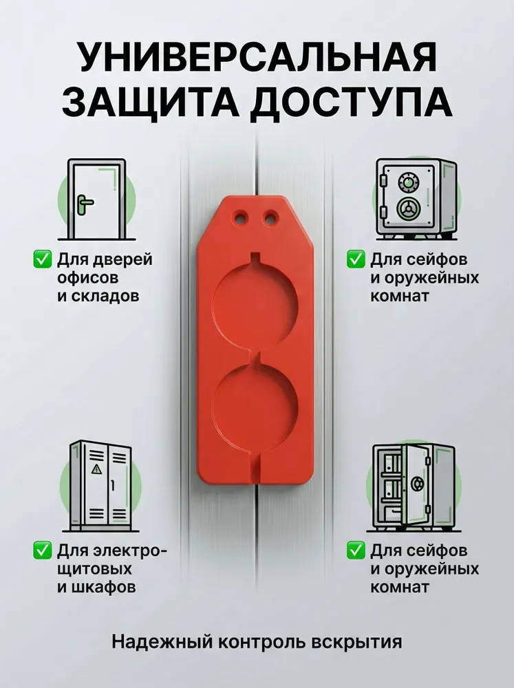 Плашка для опечатывания дверей и сейфов на 2 печати, пластиковая противоударная, 5 шт., 5 шт, фото 4