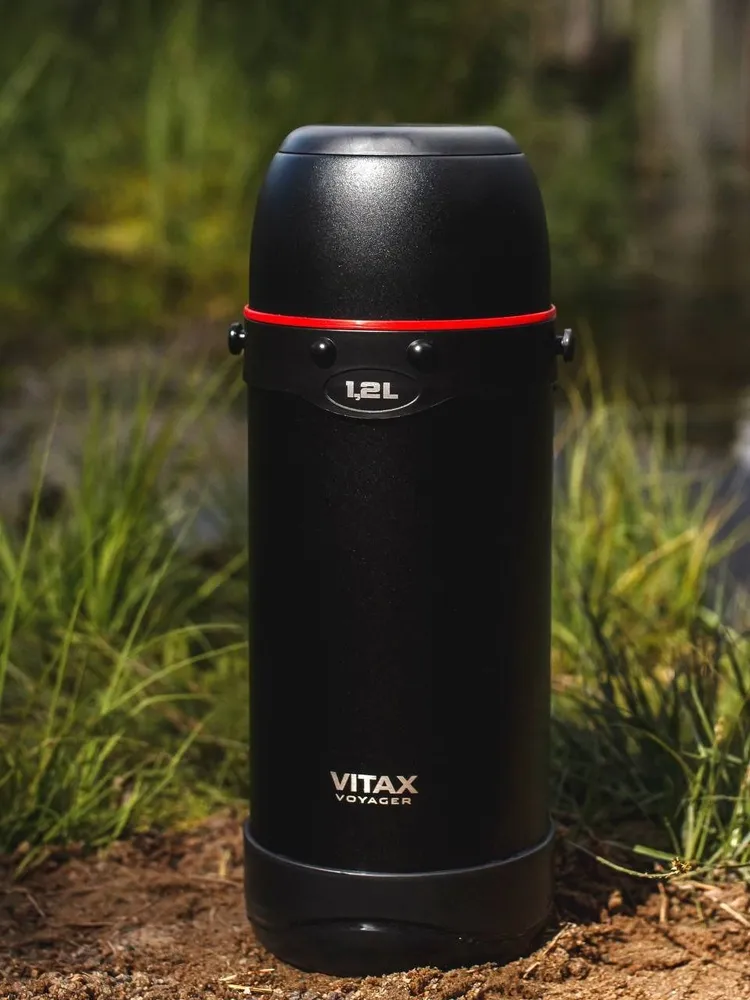 Термос VITAX Prime in travel 1,2 л металлический с широким горлом и складной ручкой VX-3417, 1,2 л, фото 2