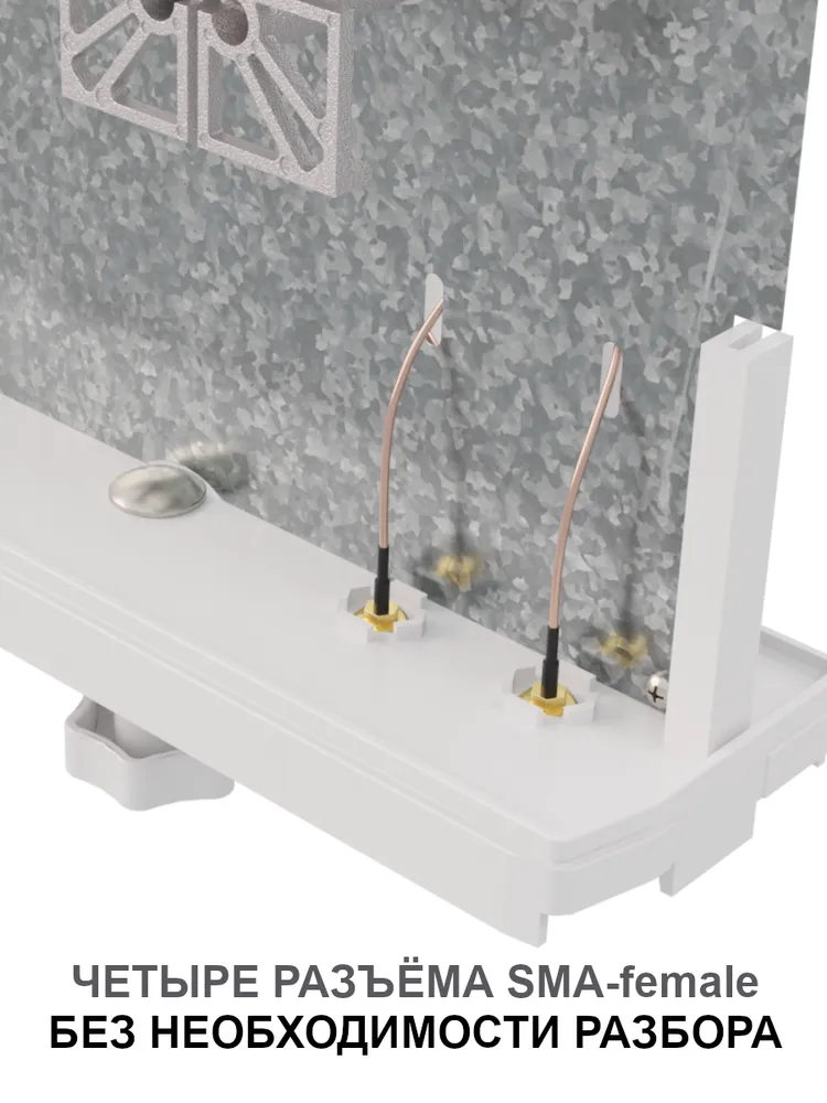 Коаксиальная внешняя антенна Vertell VT-COAX-15-SMA MIMO 4х4 14,5 dBi 1700-2700 МГц с 4 разъёмами SMA-female 50 Ом, герметичный корпус с внешним размером 237 х 74 х 235 мм, 4x4, фото 6