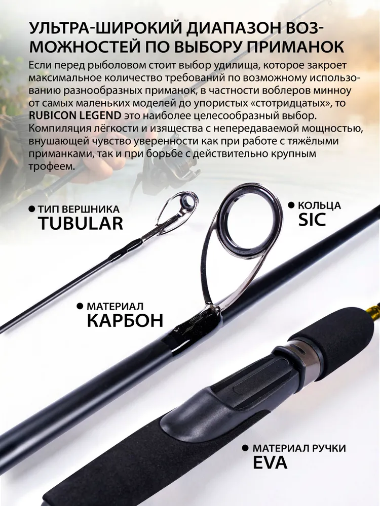 Спиннинг Rubicon Legend 15-40 г 2,40 м быстрый (Fast), 40 г, 2,4 м, фото 3