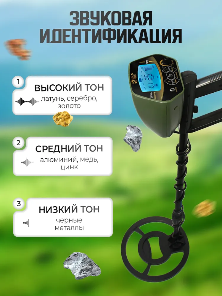 Металлоискатель грунтовый для взрослых и детей GF-45, вариант, фото 4