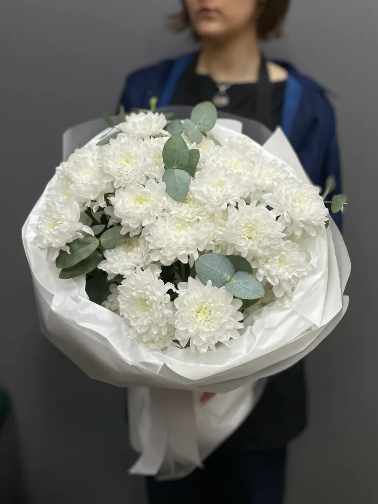 ФЛАВЭЛЬ Кустовые хризантемы, цвет Белый,  5 шт, 5 шт
