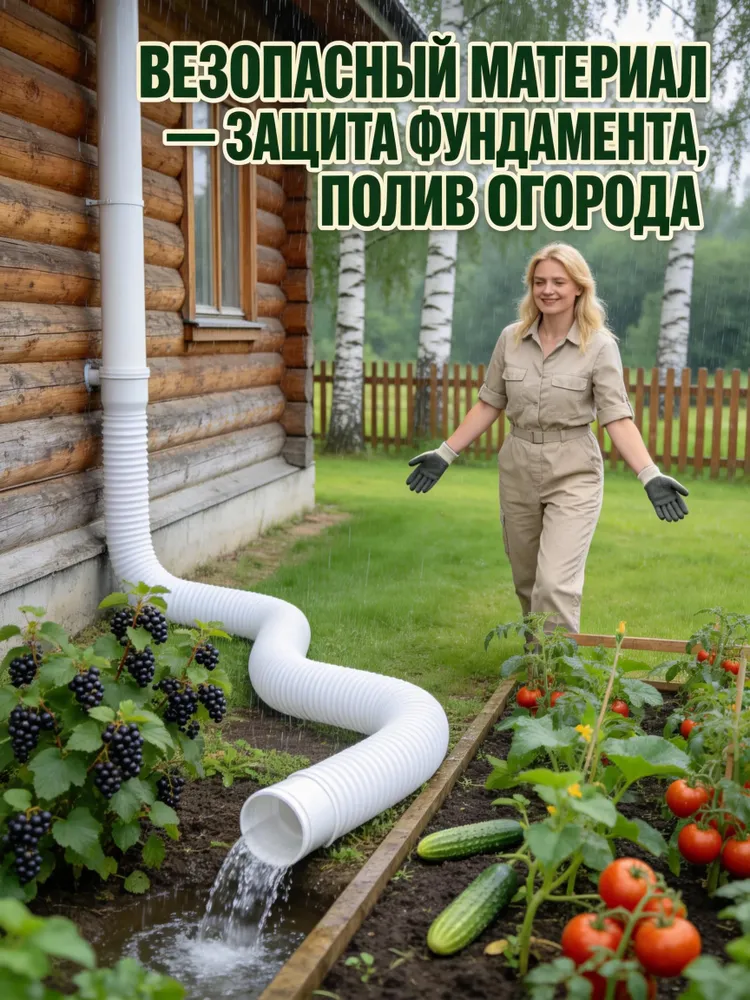 Гибкий выдвижной удлинитель для водосточной трубы 50-150 см, коричневый, пластиковый, прочный морозостойкий, 80-100 мм, с УФ-защитой и универсальным переходником, для дренажа и водостока, коричневый, фото 6