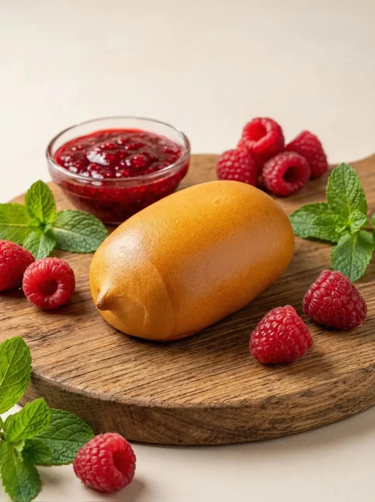 булочка ВОЗНЕСЕНСКАЯ ВЫПЕЧКА ЭКСТРА с малиновой начинкой (с кусочками ягод), 16 штук в индивидуальной упаковке, удобно взять с собой в школу!, вариант, фото 3