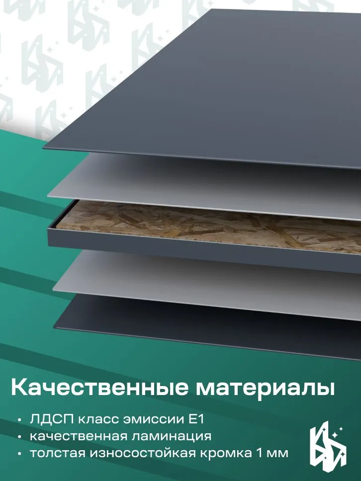 ИЗУМЛИТ Фасад мебельный для кухни ЛДСП 196х716 мм (ШхВ), графит, 196x716 мм, фото 4