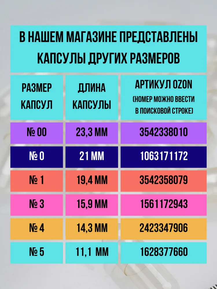 Капсулы пустые желатиновые размер 4 для детей и животных 100 штук, вариант, фото 4