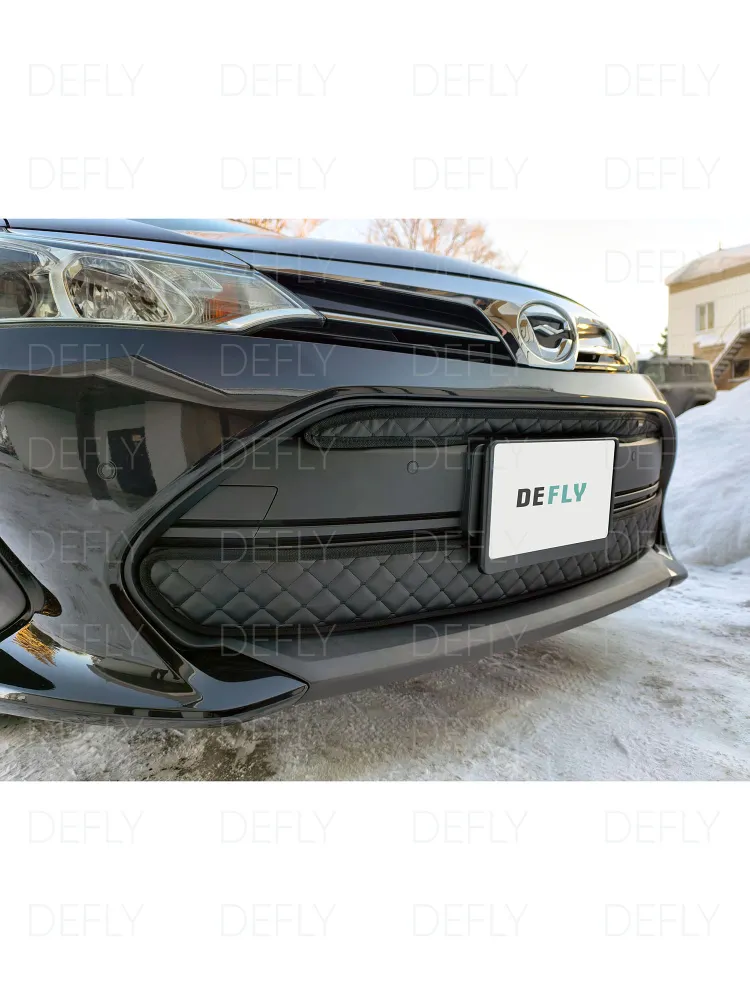 Утеплитель радиатора для Toyota Corolla Fielder (E160), 2017-2025, 2-й рестайлинг, экокожа черная, черный, фото 5