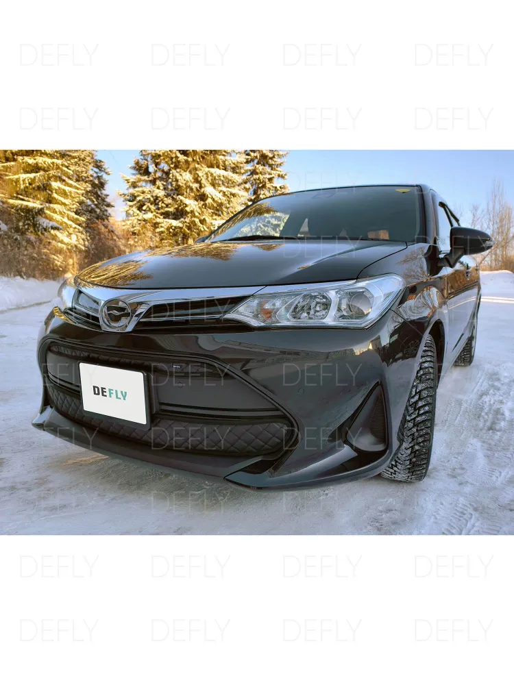 Утеплитель радиатора для Toyota Corolla Fielder (E160), 2017-2025, 2-й рестайлинг, экокожа черная, черный, фото 4