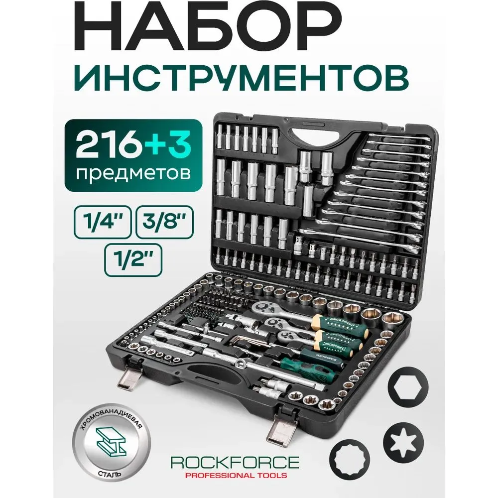 Набор инструментов Rockforce 216+3 предметов RF-38841+3(60320), вариант, фото 3