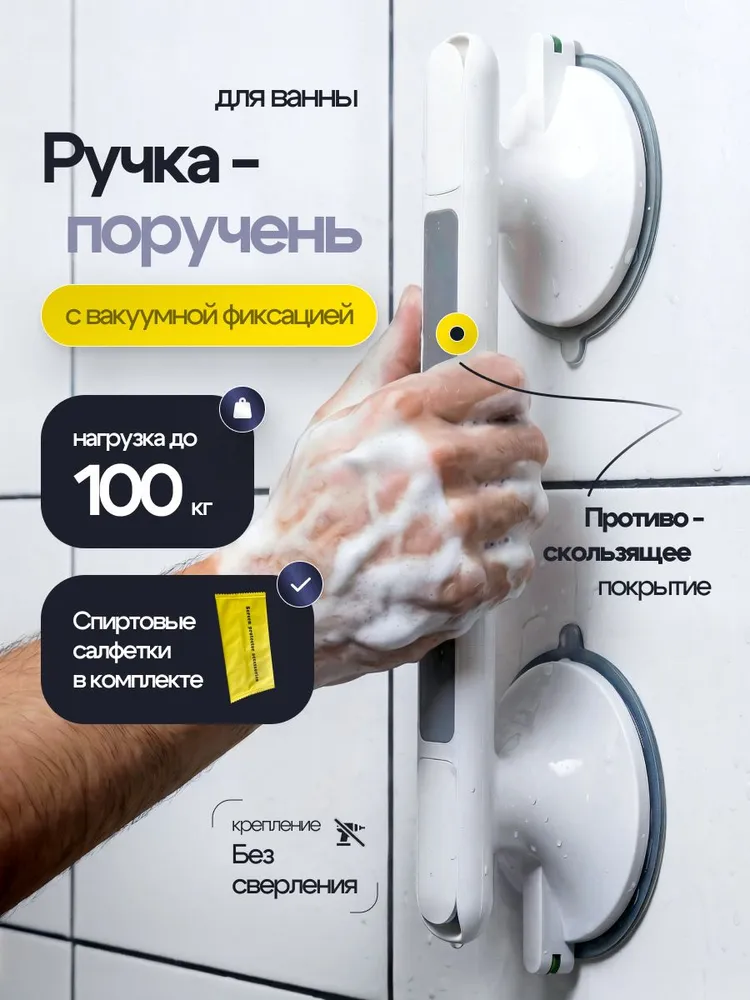 Нескользящая ручка-присоска для пожилых людей, детей, беременных поручень для ванны, вариант