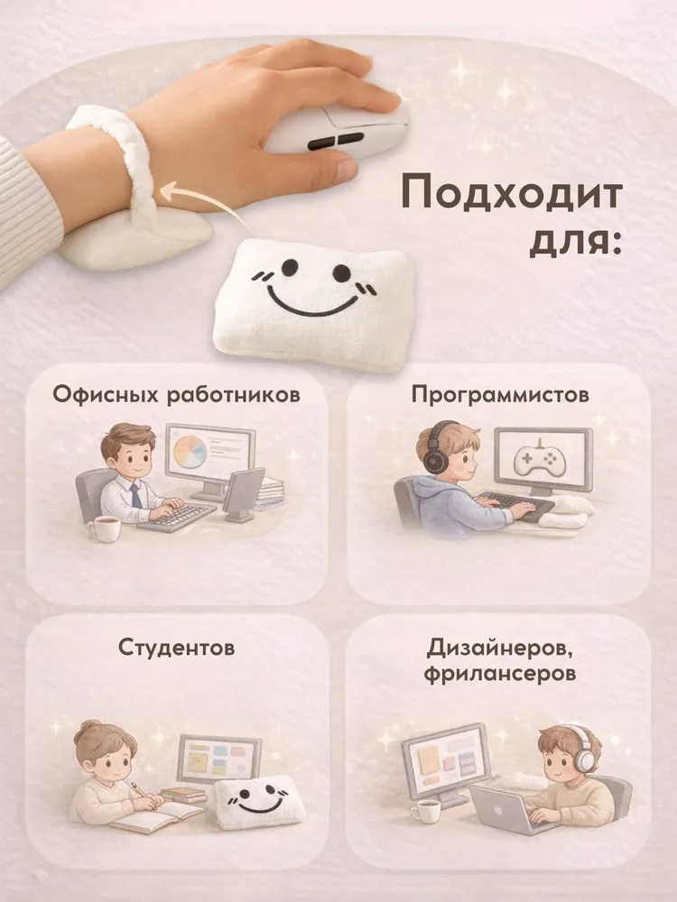 Подставка под запястье, подушка для кисти руки, опора для запястья для клавиатуры и мыши, вариант, фото 4
