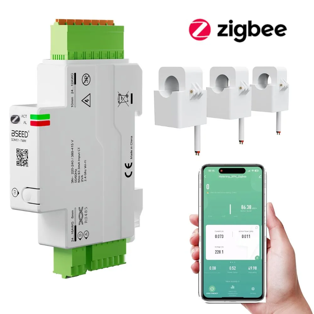 Умное реле ZIGBEE на Din рейку для умного дома с счетчиком энергии,Приложение Smart Life,120A 440V, вариант, фото 2