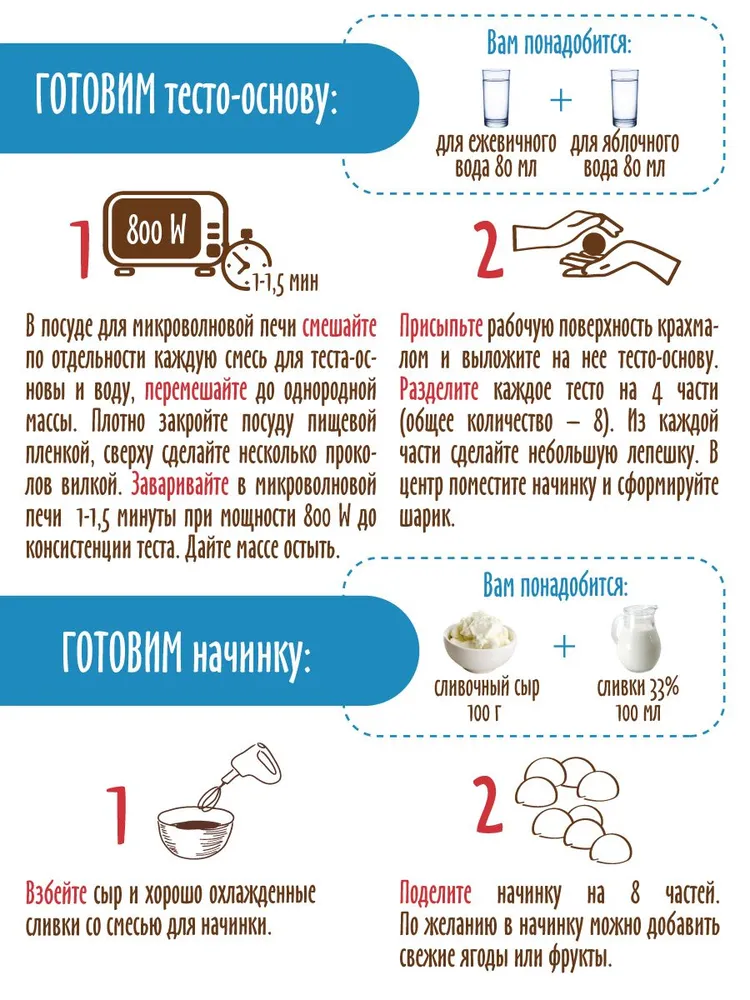 Набор С.Пудовъ для пирожных моти со вкусом яблоко-ежевика, 225 г, 225 г, фото 5