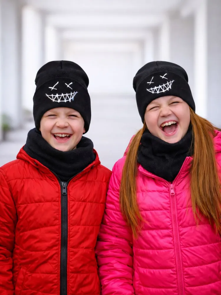 Шапка бини FashionMe для мальчика со снудом, 2 шт, 2 шт, фото 3