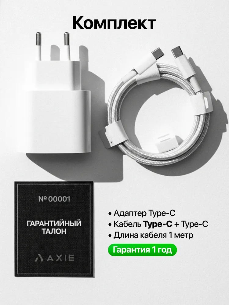 Быстрая зарядка type-c 35W / Зарядное устройство / Блок питания с кабелем тайпси / Зарядка для телефона Android и iPhone 15/16/17, 35 Вт, фото 5