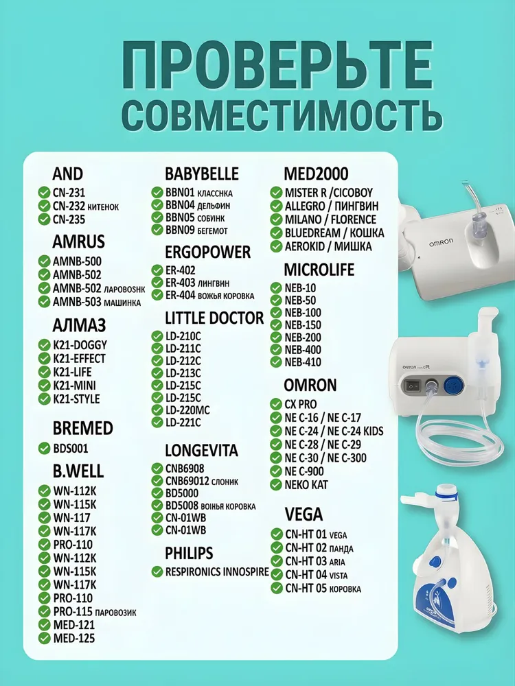 Емкость для ингалятора, небулайзерная камера, Omron, AND, Little Doctor, Amrus, B.Well, вариант, фото 3