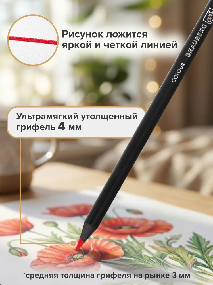 Карандаши цветные художественные для рисования Brauberg Art Premiere, набор 120 цветов, 120 цв., фото 4