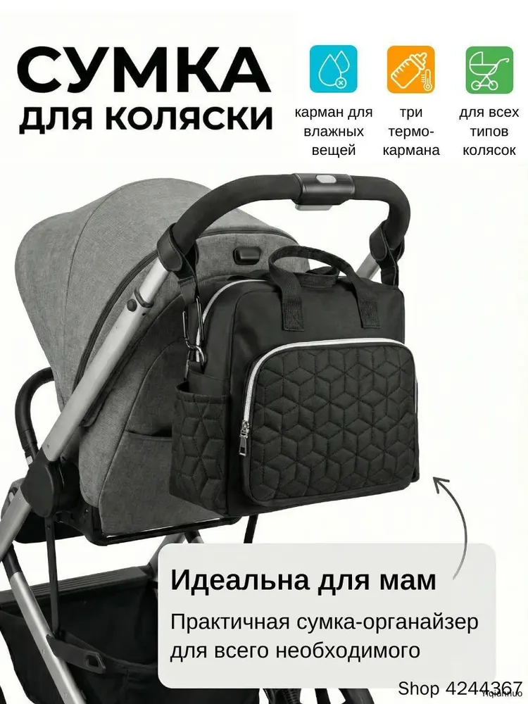 Сумка органайзер для коляски и мамы, вариант