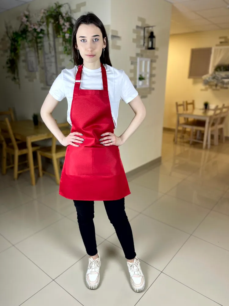 Фартук кухонный женский, мужской для официанта, продавца, мастера маникюра, фартук для труда и рисования, вариант, фото 2