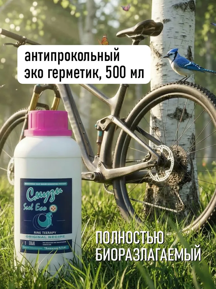 Латексный герметик для бескамерных велошин и других колес Смузи Эко 500 мл, 500 мл, фото 2