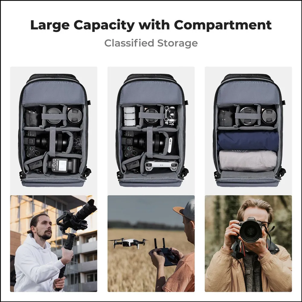 Эксклюзивный рюкзак для фототехники K&F Concept Star Wander03 на 25 литров с дождевым чехлом и противоударной водонепроницаемой защитой, вариант, фото 3