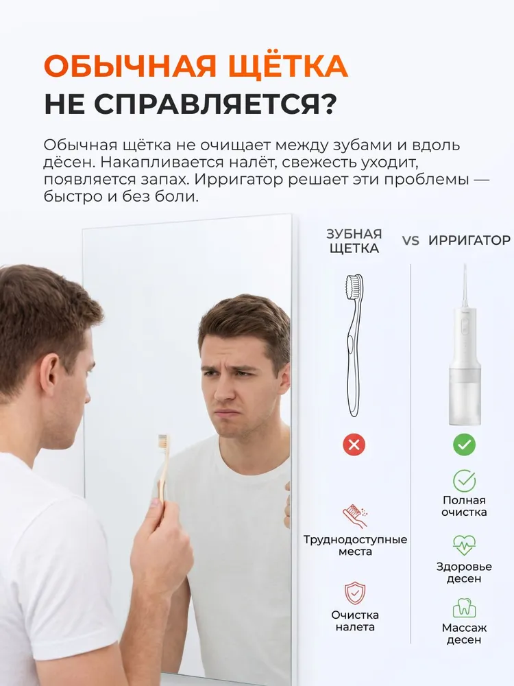 Ирригатор для зубов и полости рта портативный Xiaomi Mijia Electric Flusher, вариант, фото 2