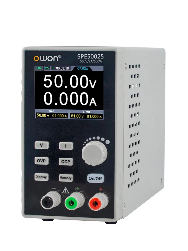 Программируемый высоковольтный источник питания OWON SPE50025, 0 500V 0 2A 500W, LCD, USB, SCPI, защита OVP/OCP/OTP, 500 Вт, фото 2