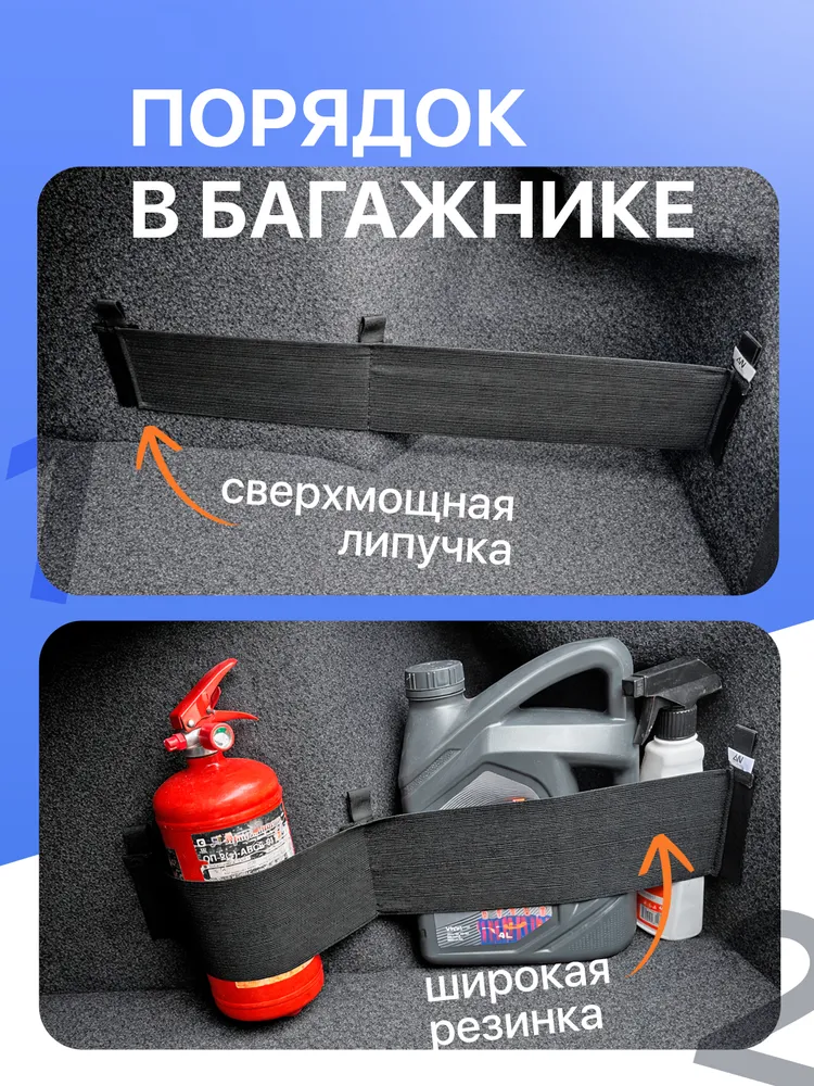 Багажный фиксатор, крепление в багажник на липучках 50*10 AUTOWOOL, 50x10