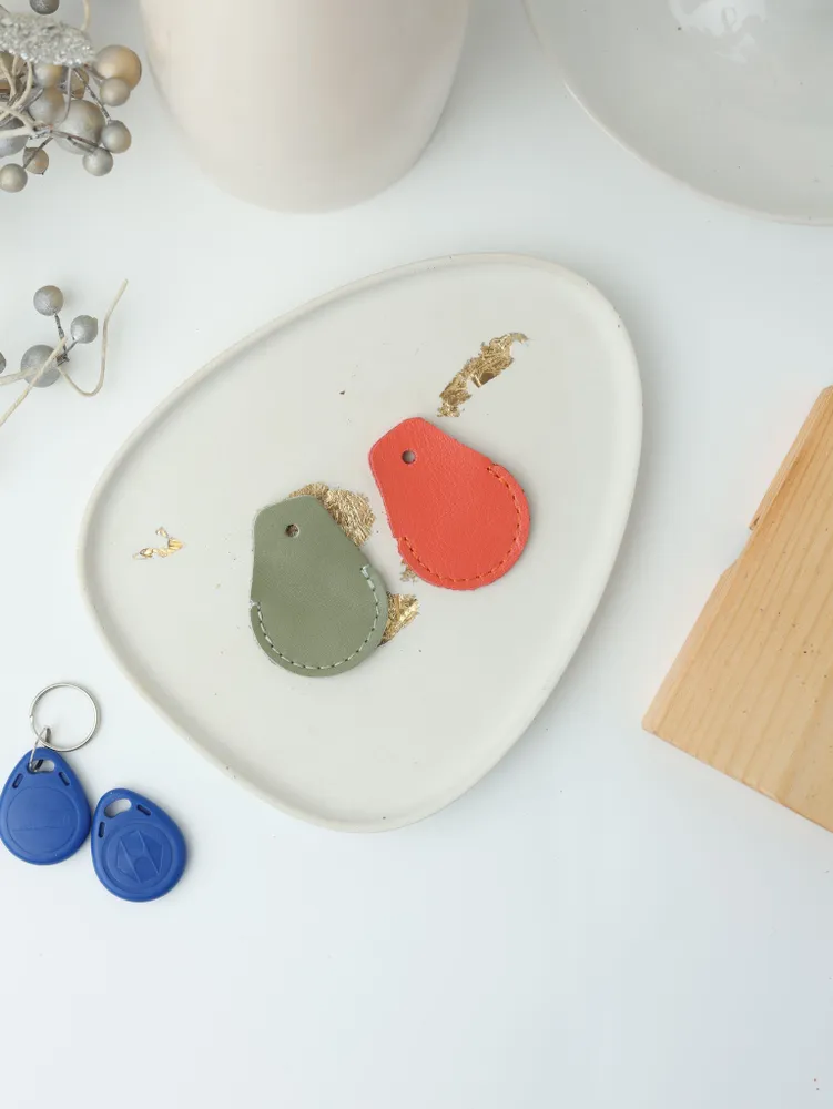 Чехол для пульта домофона FORMADA acossories из натуральной кожи. 01*2 Коралл+авокадо, 01x2, фото 2