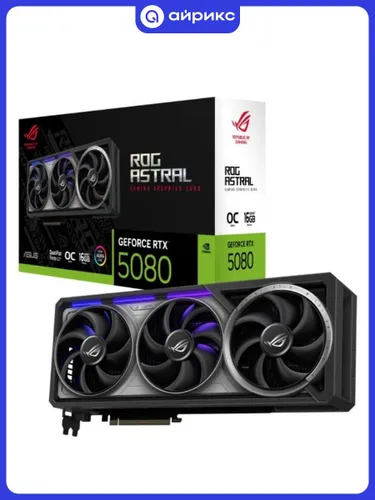 ASUS Видеокарта GeForce RTX 5080 ROG Astral Gaming OC Edition GDDR7 16 ГБ (90YV0LV0-M0NA00)
