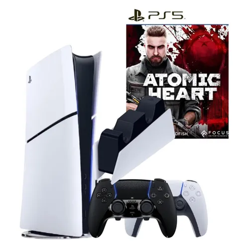 Игровая приставка PlayStation 5 Slim Disk + Ps5 Atomic Heart + Dualsense Charging Station+Dualsense Edge Black