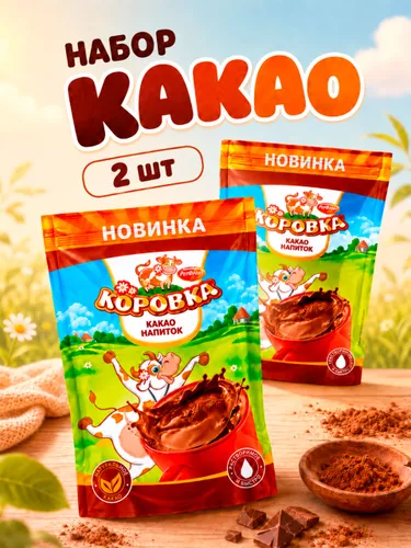 Какао порошок "Коровка", набор какао 2 шт