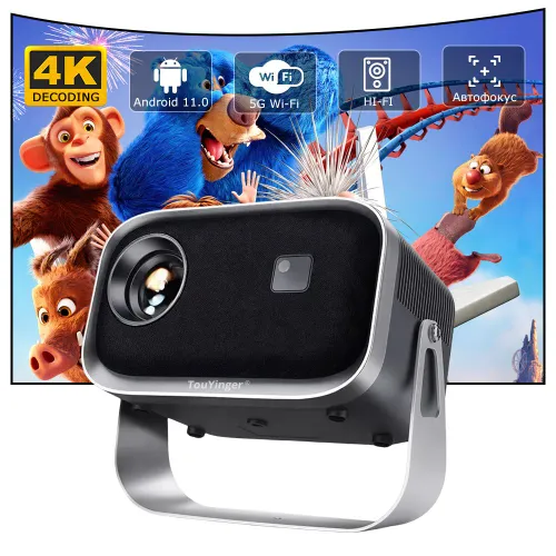 TouYinger Проектор TouYinger K6W, 1LCD, черный, серебристый