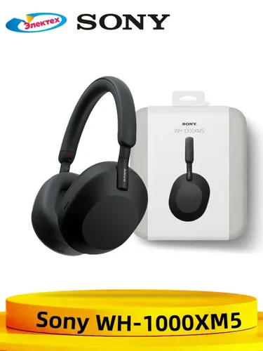 Sony Наушники беспроводные с микрофоном Sony WH-1000XM5, Bluetooth, USB Type-C, черный, черный матовый